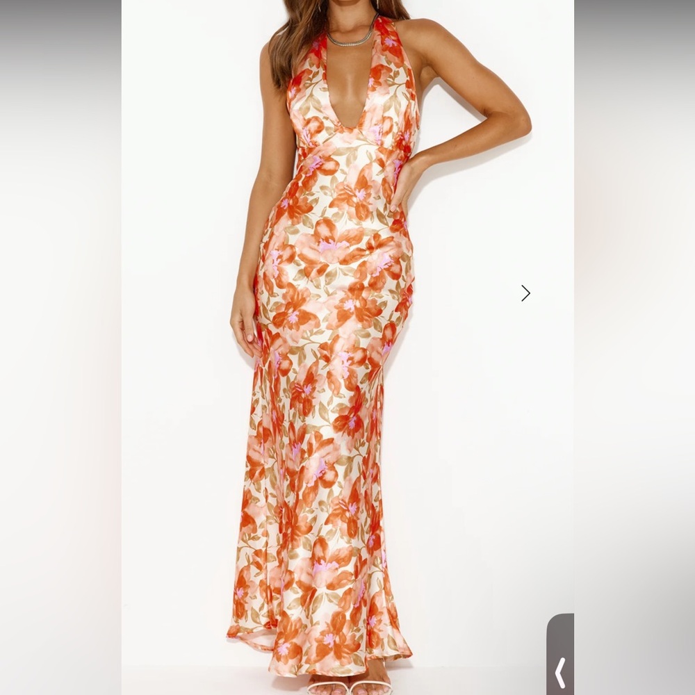 Hello Molly Vibrant Floral Maxi Dress - Orange and Pink